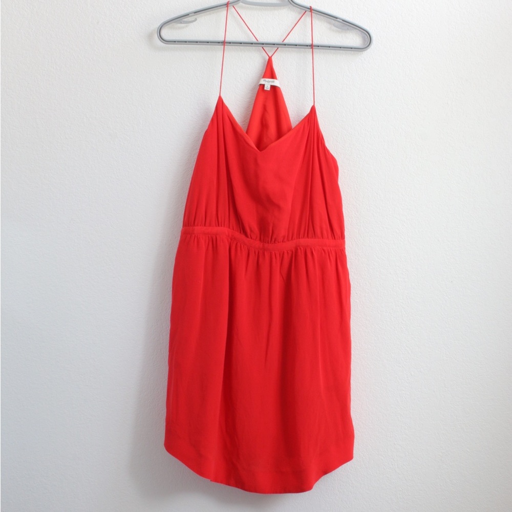 Madewell Red Silk Mini Dress Sz: 6